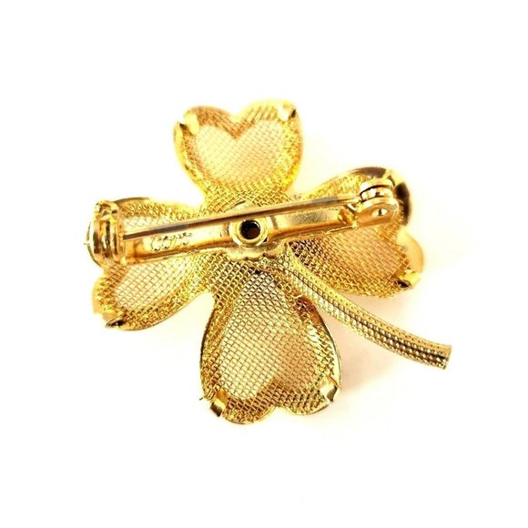 Vintage Signed Coro Four Leaf Clover Pin - Picture 5 of 12